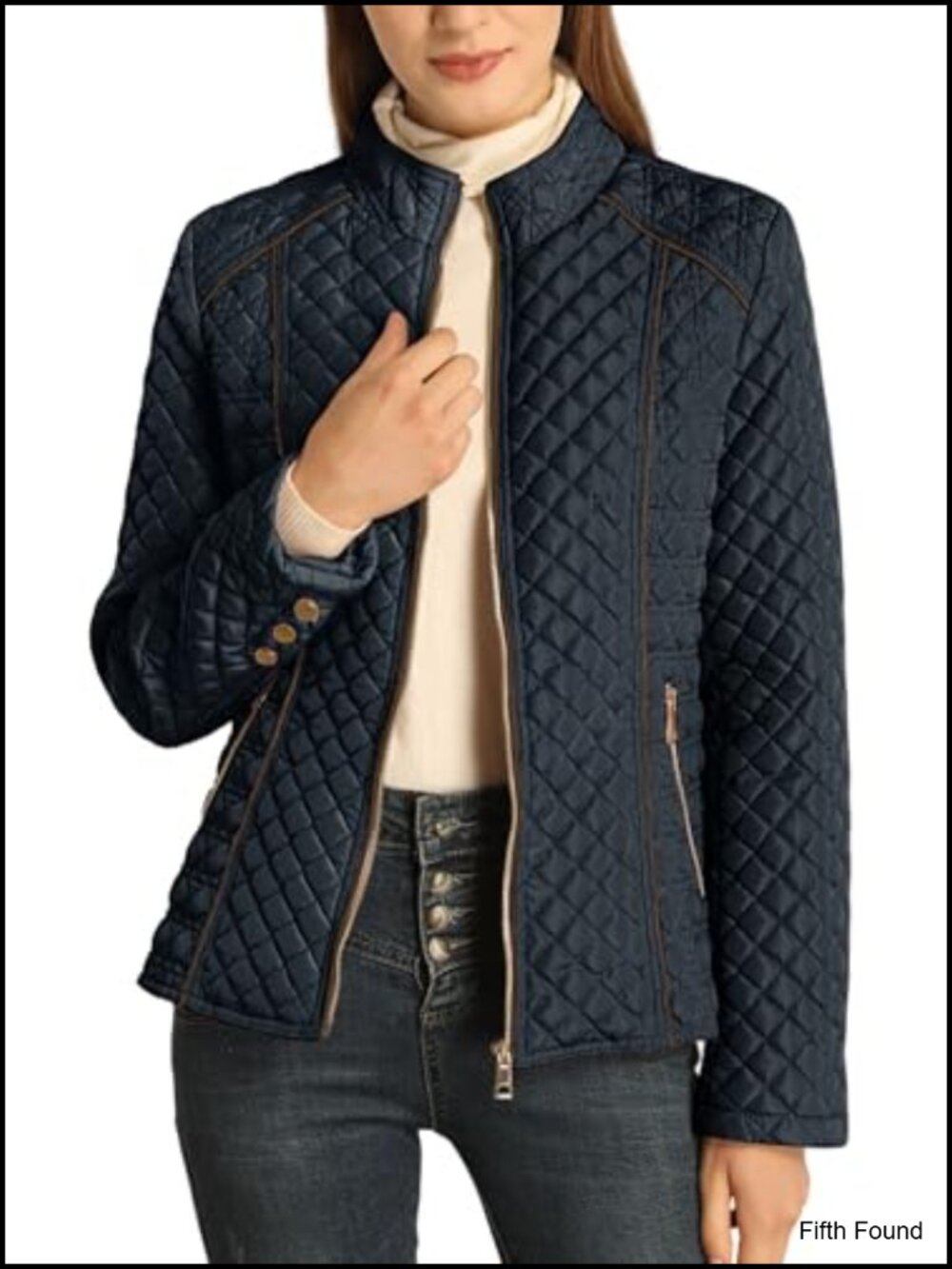 Women's Fleece-Lined Diamond Quilted Puffer Jacket Winter Coat